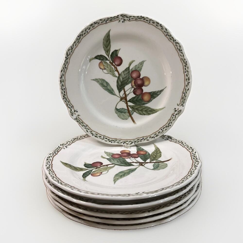 Vtg Noritake Royal Orchard Salad Plates Set 6 8.5" Primachina Japan 9416 Fruit
